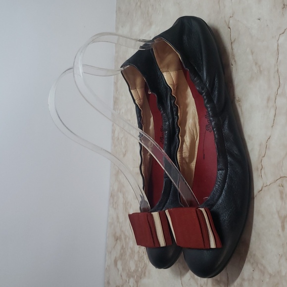 Bally Stylish Black and Red Bow Women's Ballerina  Flats Beatris Size 39 - Picture 5 of 7